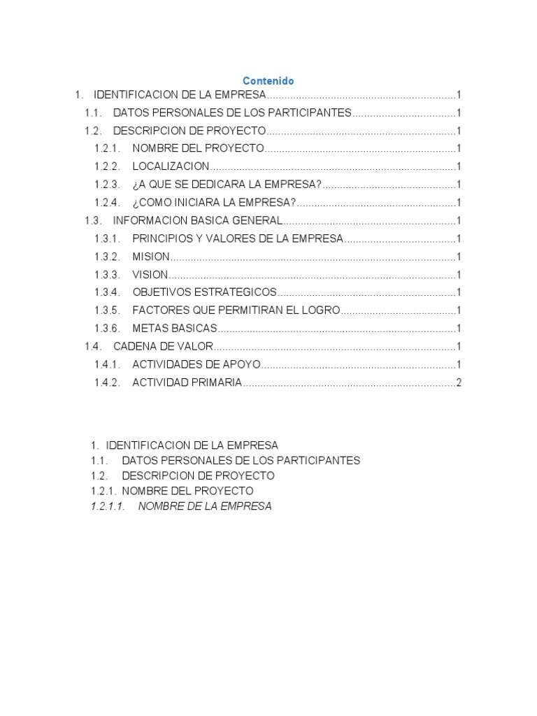 2. Identificación de la Empresa