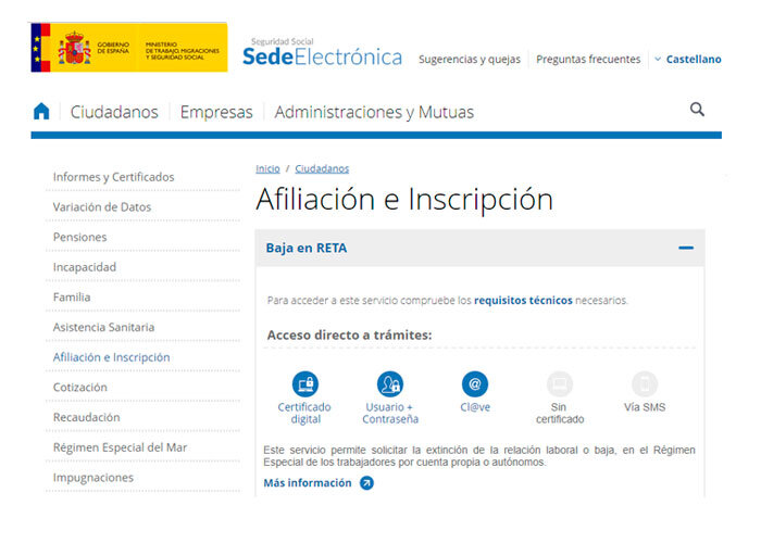 ¿Cuál es el plazo para darme de baja en el RETA una vez que he cesado mi actividad?