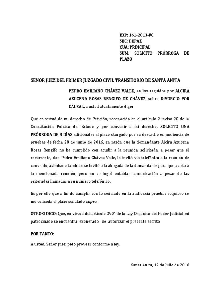 ¿Cuál es el plazo para solicitar la prórroga?