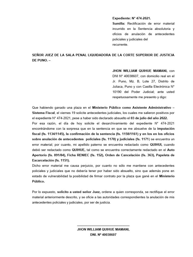 Formato de Solicitud Incorrecto