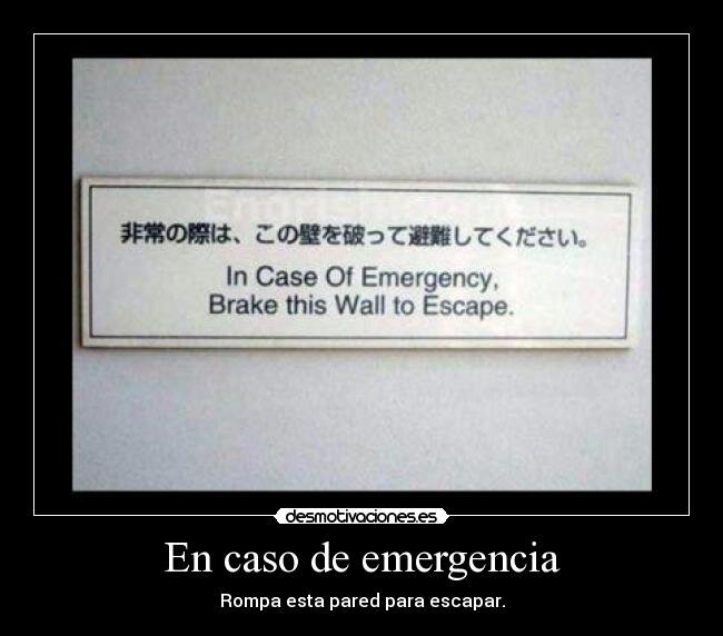 Problemas en caso de emergencias