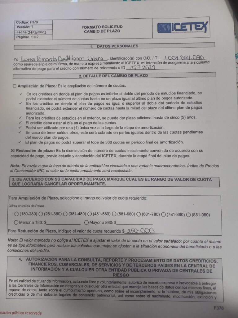 ¿Qué sucede si mi solicitud de cambio de plazo de pago es rechazada?