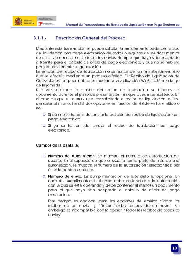 Requisitos para solicitar recibos de liquidación con pago electrónico